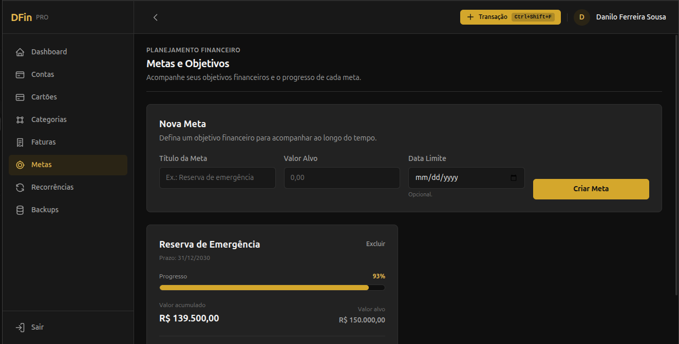 Metas Financeiras